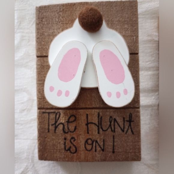 Wooden Easter Bunny Decor, set of 2 - Picture 2 of 8